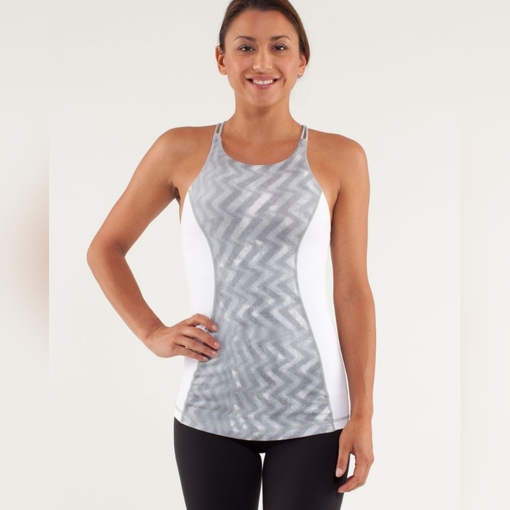Lululemon Womens Blazer Fossil White Virtuous Tank Top Size 8 - Picture 7 of 8